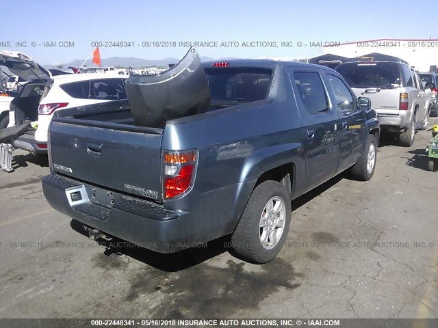 2HJYK16526H568871 - 2006 HONDA RIDGELINE RTL BLUE photo 4