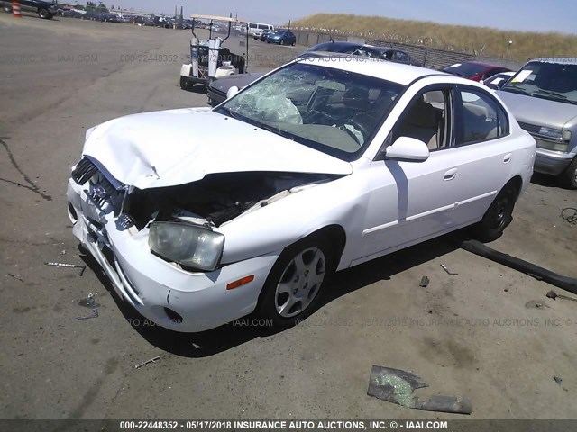 KMHDN45D73U599784 - 2003 HYUNDAI ELANTRA GLS/GT WHITE photo 2