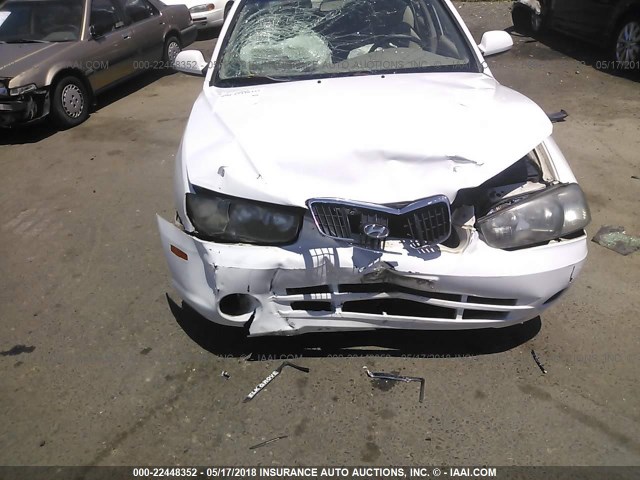 KMHDN45D73U599784 - 2003 HYUNDAI ELANTRA GLS/GT WHITE photo 6