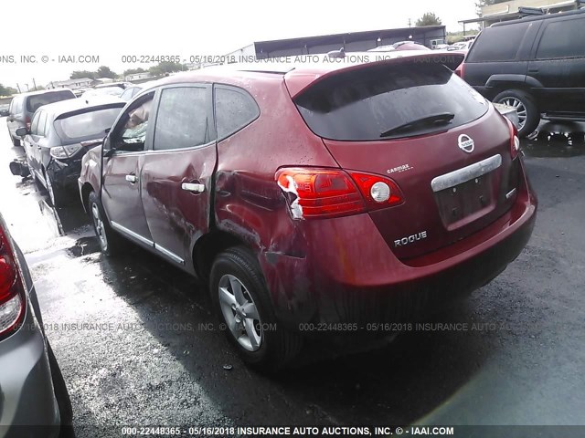 JN8AS5MTXDW549907 - 2013 NISSAN ROGUE S/SV RED photo 3
