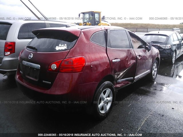 JN8AS5MTXDW549907 - 2013 NISSAN ROGUE S/SV RED photo 4
