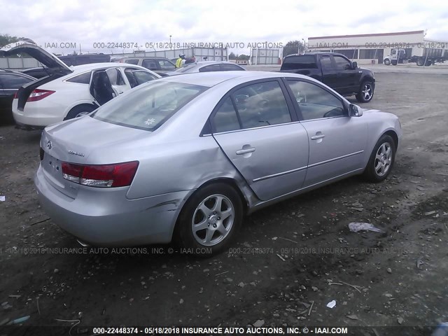 5NPEU46F46H107402 - 2006 HYUNDAI SONATA GLS/LX SILVER photo 4