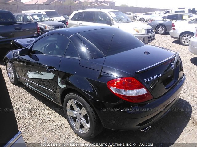 WDBWK54F37F164624 - 2007 MERCEDES-BENZ SLK 280 BLACK photo 3