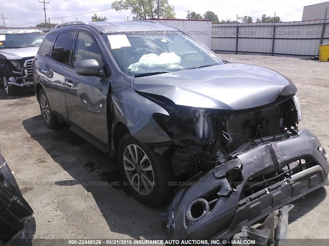 5N1AR2MN1FC604932 - 2015 NISSAN PATHFINDER S/SV/SL/PLATINUM GRAY photo 1