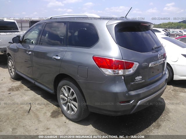 5N1AR2MN1FC604932 - 2015 NISSAN PATHFINDER S/SV/SL/PLATINUM GRAY photo 3