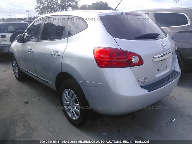 JN8AS5MTXEW609105 - 2014 NISSAN ROGUE SELECT S SILVER photo 3