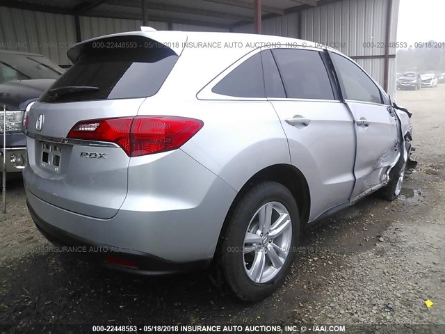 5J8TB3H52FL000597 - 2015 ACURA RDX TECHNOLOGY SILVER photo 4