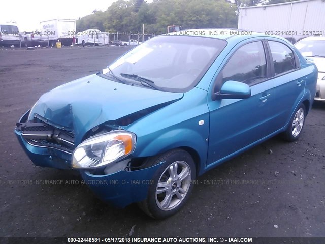 KL1TD56698B212624 - 2008 CHEVROLET AVEO LS BLUE photo 2