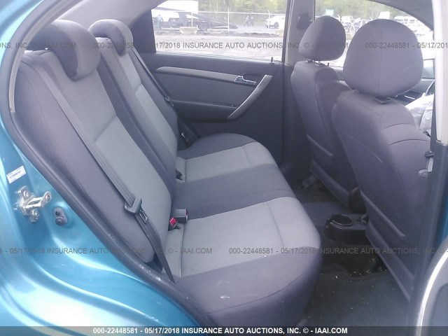 KL1TD56698B212624 - 2008 CHEVROLET AVEO LS BLUE photo 8
