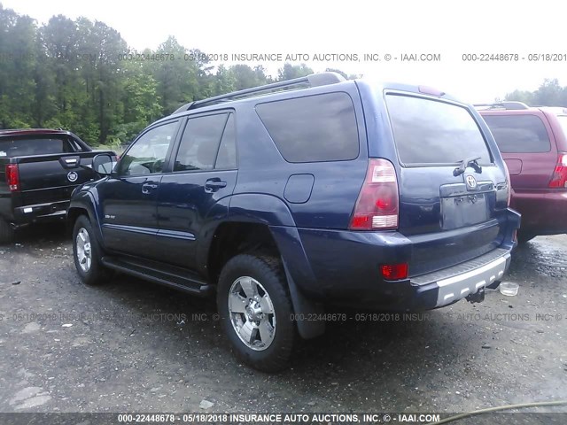 JTEBU14R038009732 - 2003 TOYOTA 4RUNNER SR5/SPORT Dark Blue photo 3