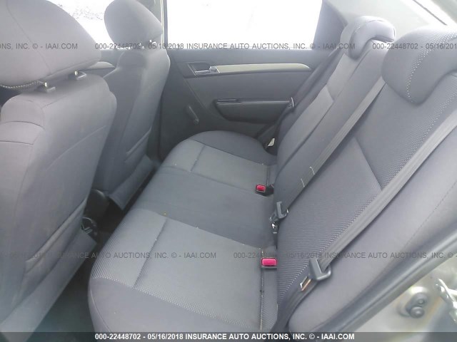 KL1TD56638B009518 - 2008 CHEVROLET AVEO LS SILVER photo 8