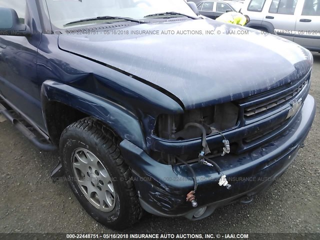 1GNEK13T25R141786 - 2005 CHEVROLET TAHOE K1500 BLUE photo 6