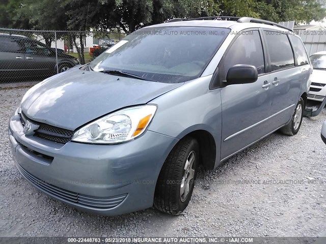 5TDZA23C14S107146 - 2004 TOYOTA SIENNA CE/LE BLUE photo 2