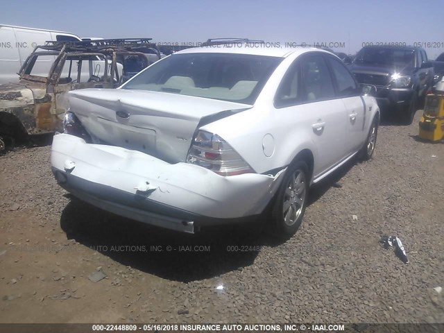 1FAHP24W18G164679 - 2008 FORD TAURUS SEL WHITE photo 4