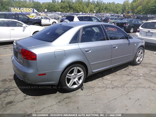 WAUDF78E18A021175 - 2008 AUDI A4 2.0T QUATTRO GRAY photo 4