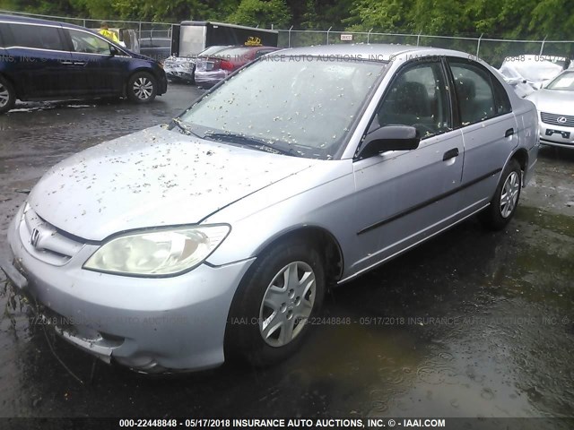 1HGES16304L007690 - 2004 HONDA CIVIC DX VP SILVER photo 2