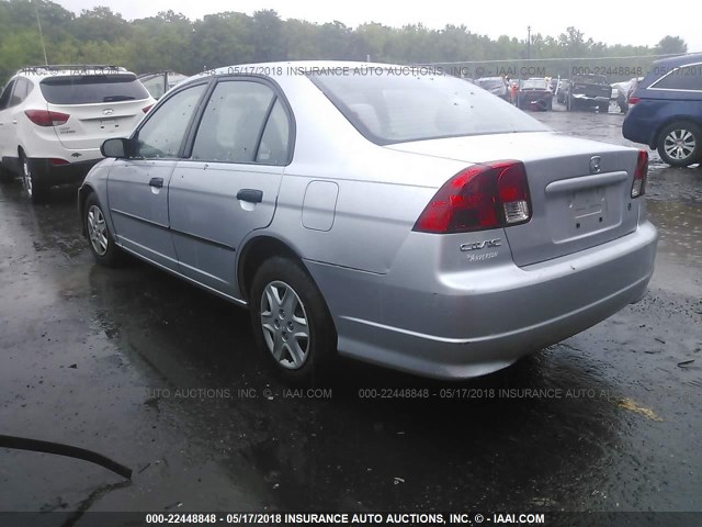 1HGES16304L007690 - 2004 HONDA CIVIC DX VP SILVER photo 3