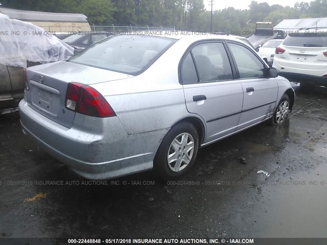 1HGES16304L007690 - 2004 HONDA CIVIC DX VP SILVER photo 4