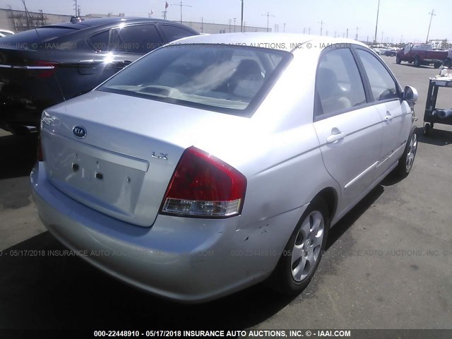 KNAFE221295611349 - 2009 KIA SPECTRA EX/LX/SX SILVER photo 4