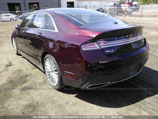 3LN6L5FCXHR629708 - 2017 LINCOLN MKZ RESERVE BURGUNDY photo 3