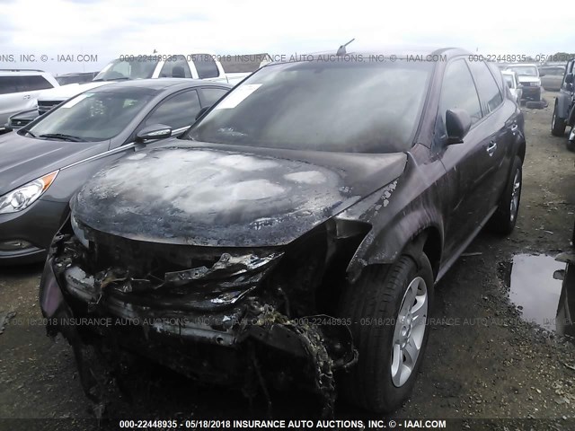 JN8AZ08W45W400591 - 2005 NISSAN MURANO SL/SE/S BURGUNDY photo 2