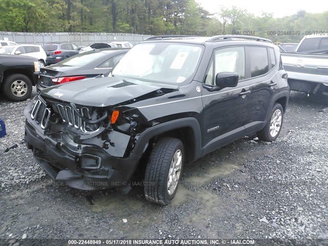 ZACCJBBB2HPG34582 - 2017 JEEP RENEGADE LATITUDE BLACK photo 2