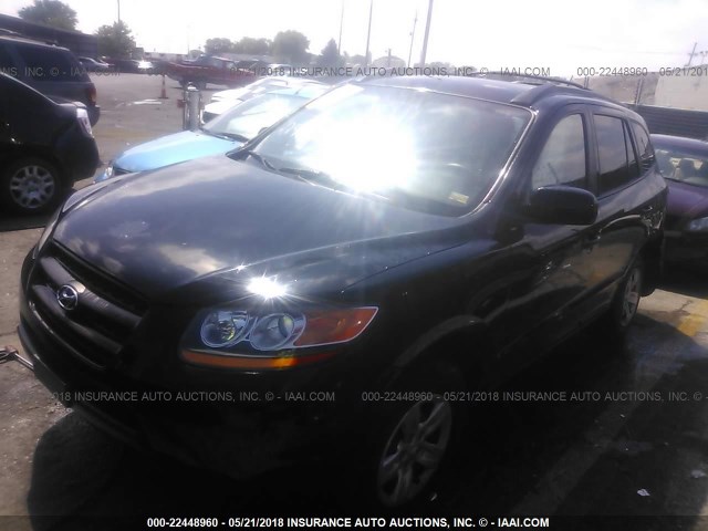 5NMSG13D89H301220 - 2009 HYUNDAI SANTA FE GLS BLACK photo 2