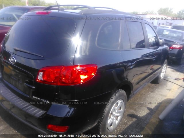 5NMSG13D89H301220 - 2009 HYUNDAI SANTA FE GLS BLACK photo 4