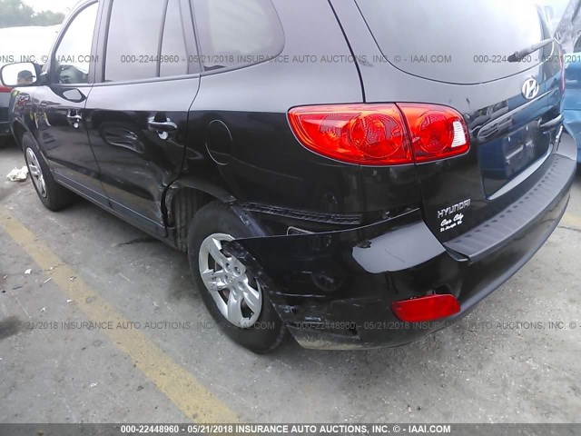 5NMSG13D89H301220 - 2009 HYUNDAI SANTA FE GLS BLACK photo 6