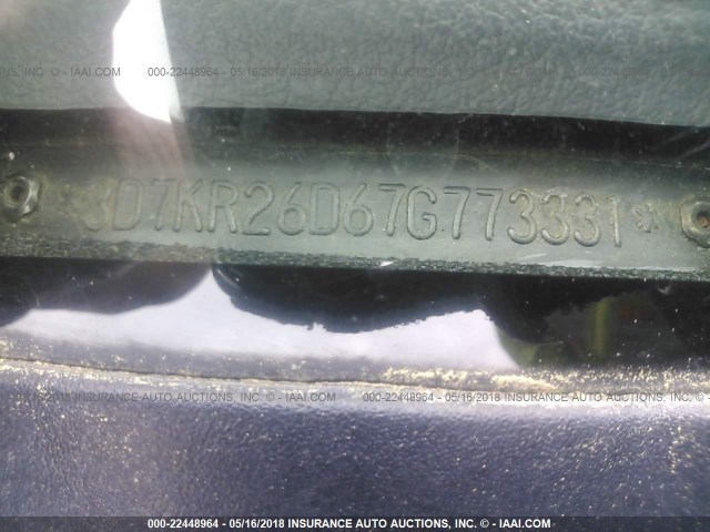 3D7KR26D67G773331 - 2007 DODGE RAM 2500 ST/SLT 蓝色 照片 9