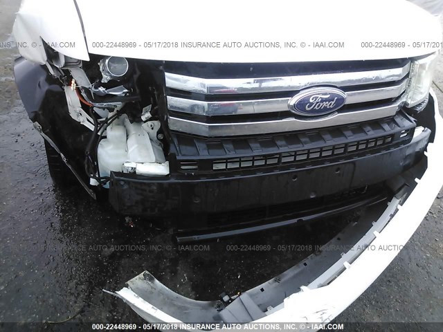 2FMGK5DCXABB05876 - 2010 FORD FLEX LIMITED WHITE photo 6