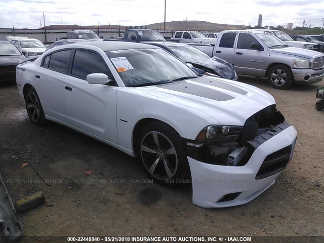 2C3CDXCT7DH729697 - 2013 DODGE CHARGER R/T WHITE photo 1