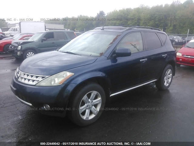 JN8AZ08W06W548044 - 2006 NISSAN MURANO SL/SE/S BLUE photo 2