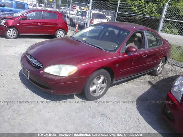 1FAFP55S22A205416 - 2002 FORD TAURUS SES RED photo 2