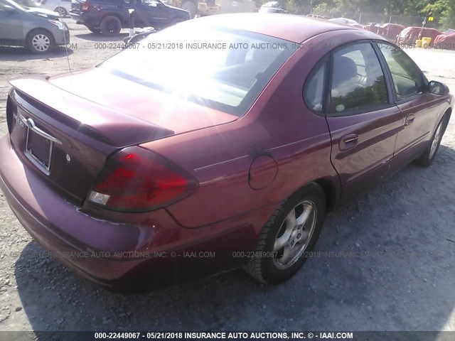 1FAFP55S22A205416 - 2002 FORD TAURUS SES RED photo 4