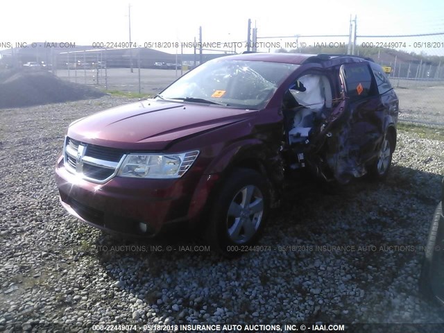 3D4PG5FV3AT126127 - 2010 DODGE JOURNEY SXT RED photo 2