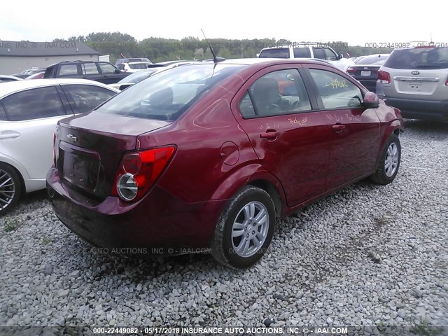 1G1JA5SH7C4150761 - 2012 CHEVROLET SONIC LS 红色 照片 4