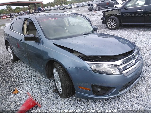 3FAHP0HA4CR408085 - 2012 FORD FUSION SE BLUE photo 1