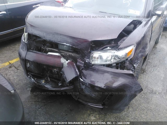 JTLKE50E481033046 - 2008 TOYOTA SCION XB BURGUNDY photo 6