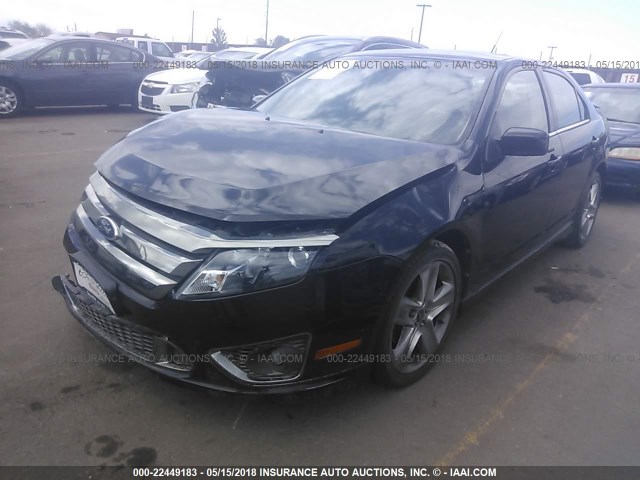 3FAHP0DC5BR216339 - 2011 FORD FUSION SPORT BLACK photo 2