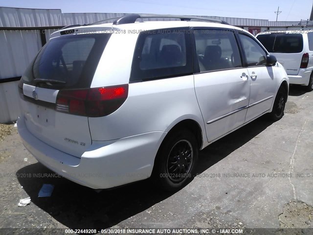 5TDZA23C34S212139 - 2004 TOYOTA SIENNA CE/LE WHITE photo 4