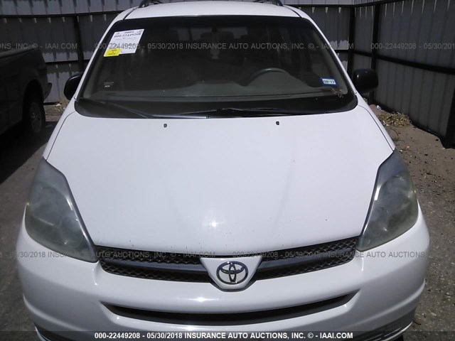 5TDZA23C34S212139 - 2004 TOYOTA SIENNA CE/LE WHITE photo 6