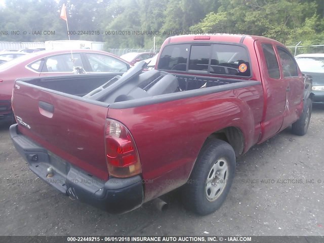 5TETX22N97Z458501 - 2007 TOYOTA TACOMA ACCESS CAB RED photo 4