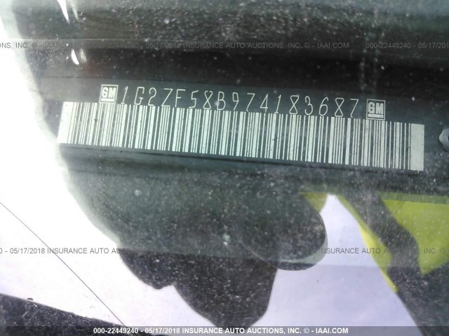 1G2ZF58B974183687 - 2007 PONTIAC G6 VALUE LEADER/BASE BLACK photo 9