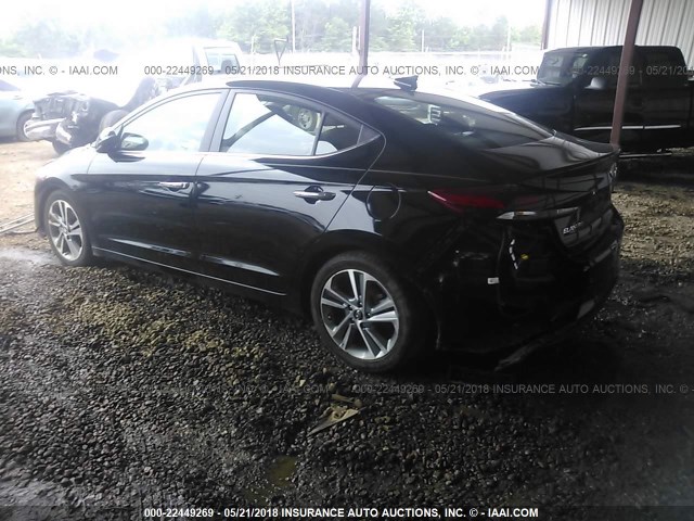 KMHD84LF0HU153611 - 2017 HYUNDAI ELANTRA SE/VALUE/LIMITED BLACK photo 3