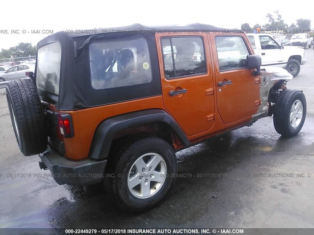 1J4BA3H11BL528310 - 2011 JEEP WRANGLER UNLIMITE SPORT ORANGE photo 4