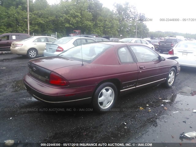 2G1WW12M1T9251286 - 1996 CHEVROLET MONTE CARLO LS RED photo 4