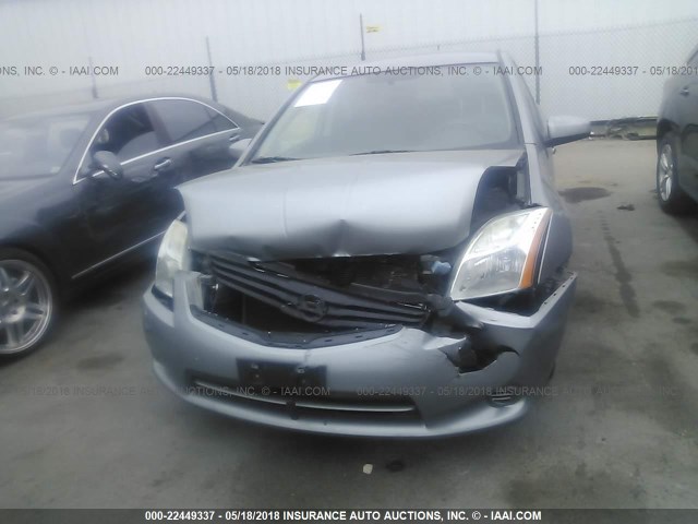 3N1AB6AP9CL653207 - 2012 NISSAN SENTRA 2.0/2.0S/SR/2.0SL GRAY photo 6