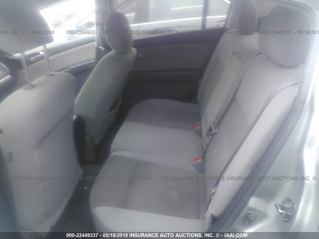 3N1AB6AP9CL653207 - 2012 NISSAN SENTRA 2.0/2.0S/SR/2.0SL GRAY photo 8