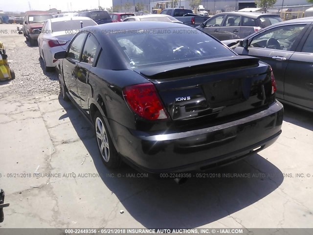 1G8AY12P14Z208087 - 2004 SATURN ION REDLINE BLACK photo 3